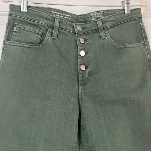AG Jeans, The Isabelle Button-up, color Sulfur Fresh Thyme, size 29 - Picture 3 of 7